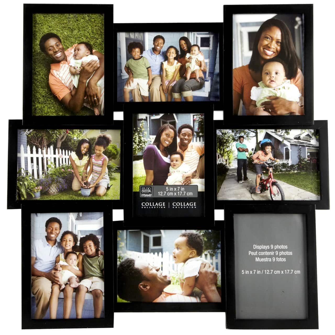 8 Pack: 9 Opening Black Dimensional 5&#x22; x 7&#x22; Collage Frame by Studio D&#xE9;cor&#xAE;